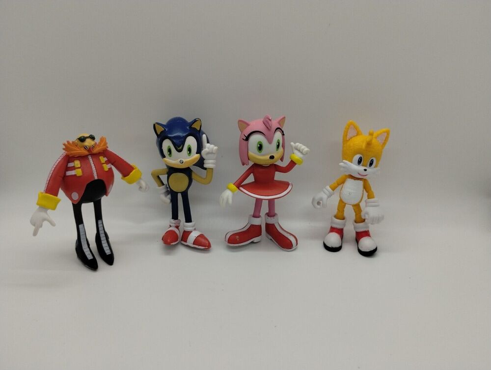 Sonic The Hedgehog 3.5" Figurines Lot - Eggman - Amy Rose Tails - Some Damage